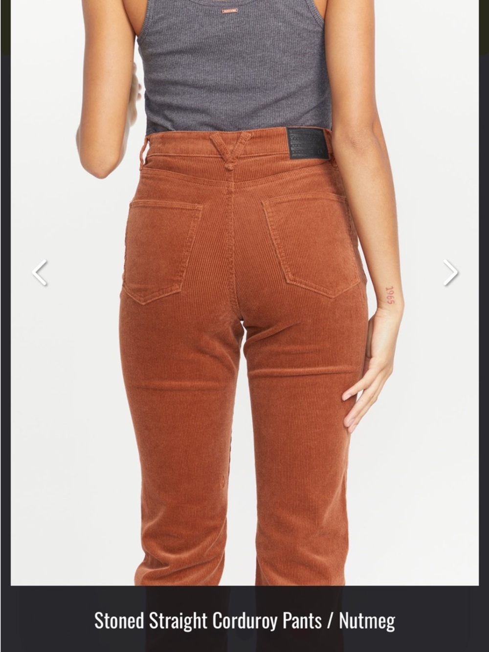 Volcom Stoned Straight Corduroy Pants in Nutmeg - Women Jeans